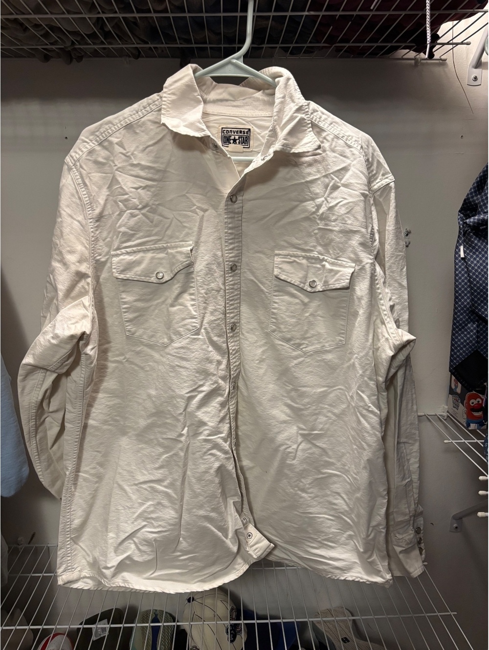 Converse One Star Men's White Button-Up Shirt Size XL